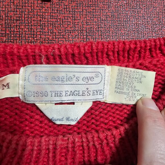 Vtg 1990 Eagles Eye Tartan Plaid Sweater Sz M Hound Dog Pipe Ugly Christmas - Picture 6 of 12